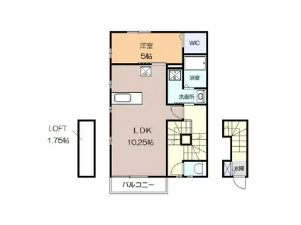 MJヒルズ(1LDK/2階)の間取り写真