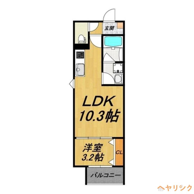 LECOCON上飯田(1LDK/2階)の間取り写真