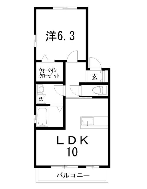 サニーコート(1LDK/2階)の間取り写真