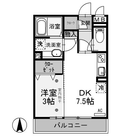 エタルナ倉賀野(1DK/2階)の間取り写真