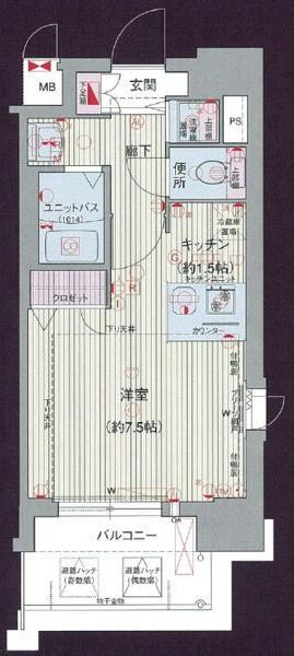 プレサンス 名古屋STATIONアライブ(ワンルーム/8階)の間取り写真