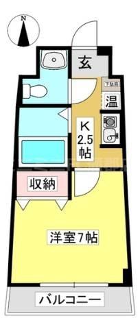 セラヴィ坂崎(1K/4階)の間取り写真