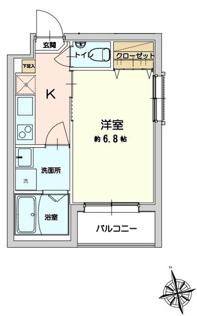 DEUX MATHIAS 雪ノ下(1K/1階)の間取り写真