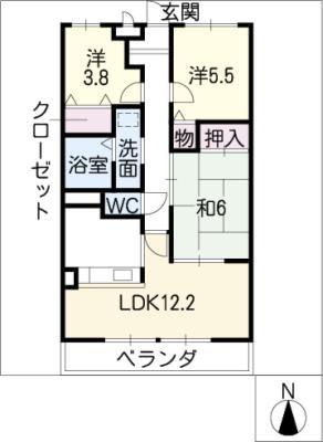 ルミエール(3LDK/1階)の間取り写真