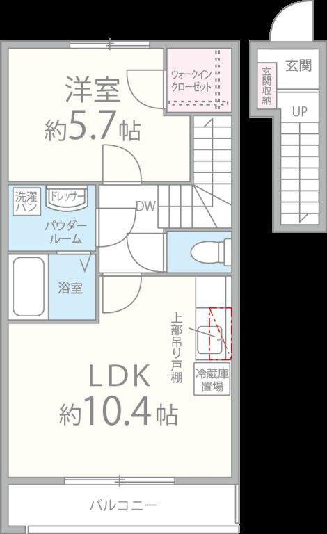 アーバンコートなごみ(1LDK/2階)の間取り写真