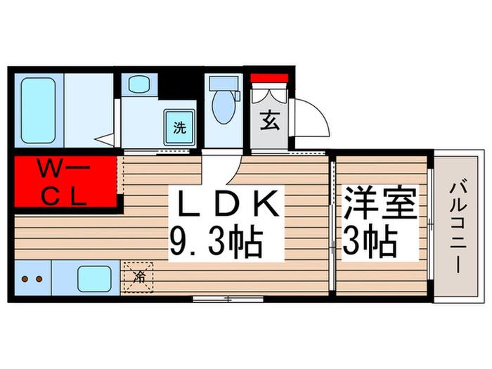 ココワタージュ(1LDK/1階)の間取り写真