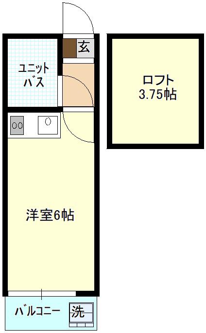 アビタシオン(ワンルーム/2階)の間取り写真