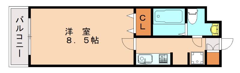 ドリーム川端壱番館(1K/7階)の間取り写真