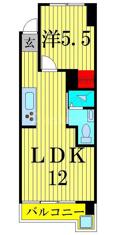亀有第10ウィーンハイツ(1LDK/2階)の間取り写真
