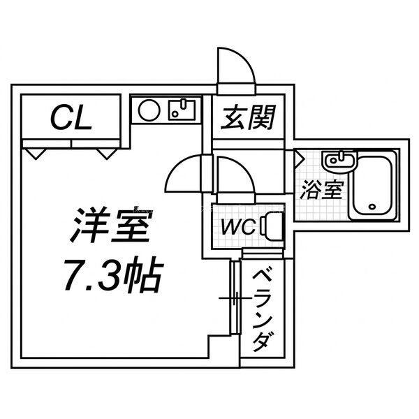 グランドアルシュ(ワンルーム/3階)の間取り写真
