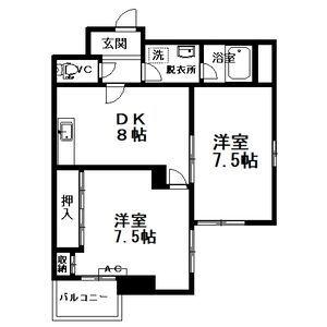 ACCESSSTREET(2DK/8階)の間取り写真