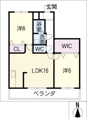 ヴィラ・リビエール(2LDK/1階)の間取り写真