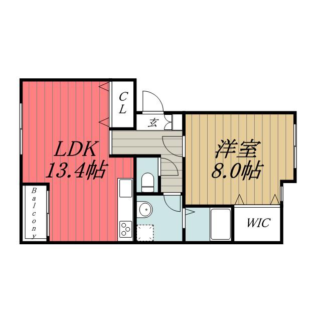 WOOD VILLAGE(1LDK/2階)の間取り写真