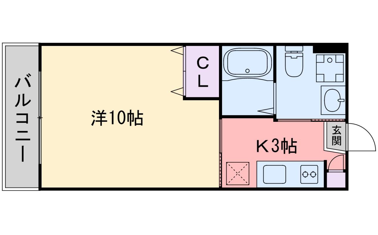 エルジーナ(1K/3階)の間取り写真