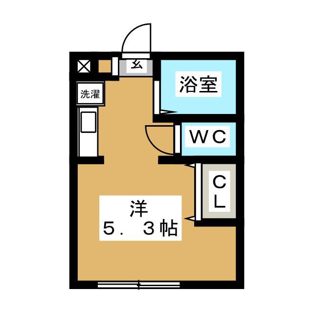 エステート田辺(ワンルーム/1階)の間取り写真