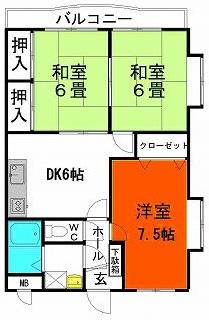 ユーミースクエア(3DK/2階)の間取り写真