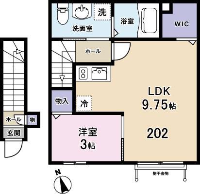 リバーパーク隅田III(1LDK/2階)の間取り写真