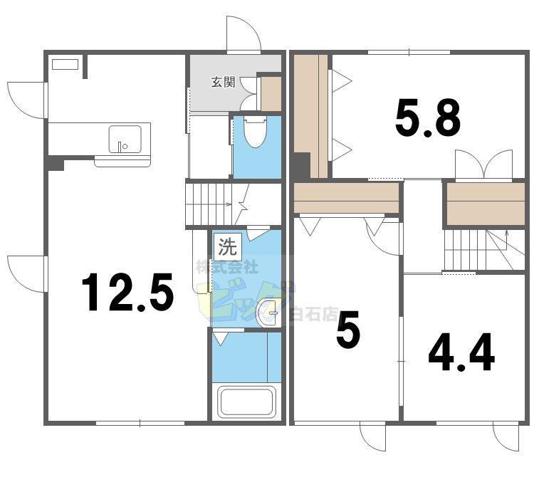 アベリアI(3LDK/1階)の間取り写真