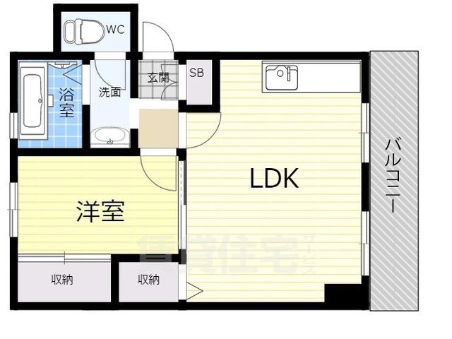 古川ビル(1LDK/2階)の間取り写真