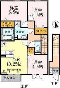 グランコート(3LDK/2階)の間取り写真