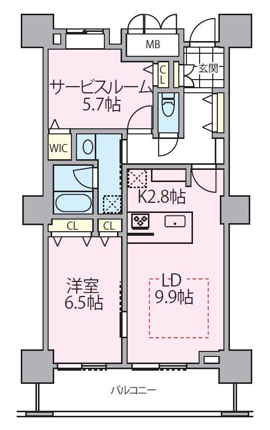 ロイヤルパークスタワー南千住(1SLDK/23階)の間取り写真