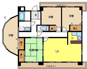 ヴァンヴェール長久手(4LDK/3階)の間取り写真