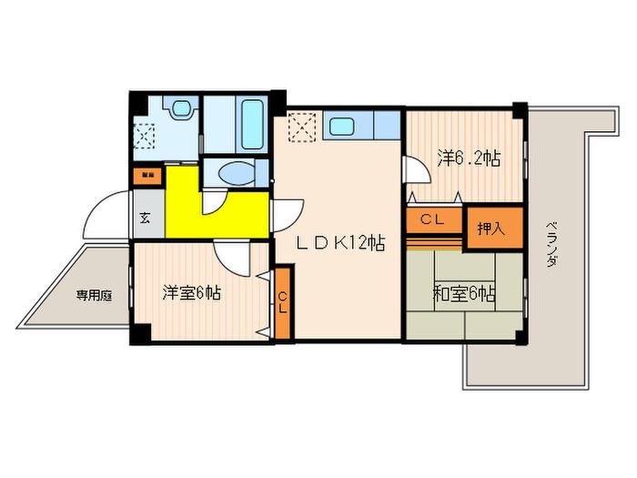 MNS天ヶ池(3LDK/1階)の間取り写真