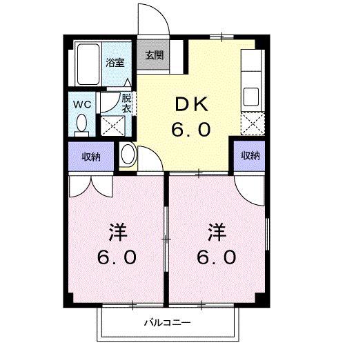 アーバンハイツ(2DK/1階)の間取り写真