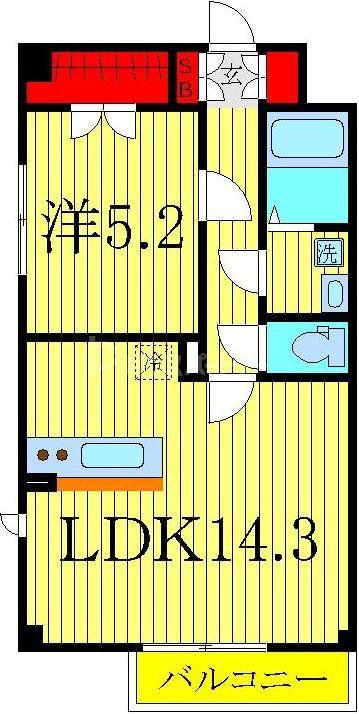 トレランス(1LDK/3階)の間取り写真