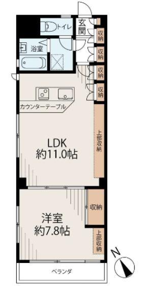 ロックシャイン(1LDK/3階)の間取り写真