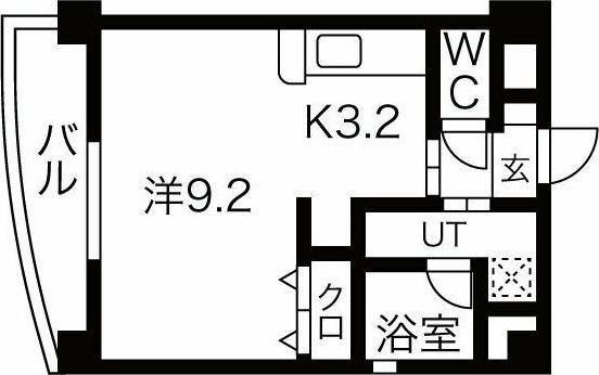 エスポワール渡内(ワンルーム/2階)の間取り写真