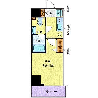 クレヴィスタ大森II(1K/5階)の間取り写真