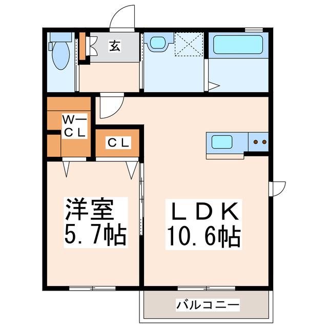 パルクハイムJ(1LDK/1階)の間取り写真