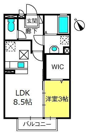 クレセール(1LDK/1階)の間取り写真