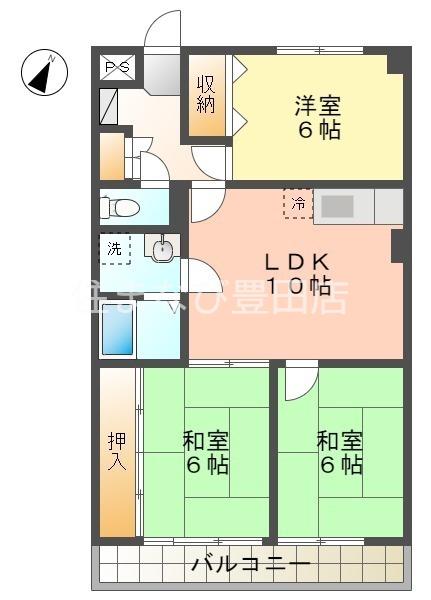 元町ヒルズ(3LDK/4階)の間取り写真