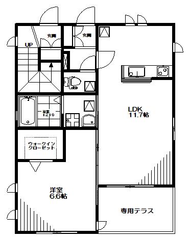 コニストン ロッヂ(1LDK/1階)の間取り写真
