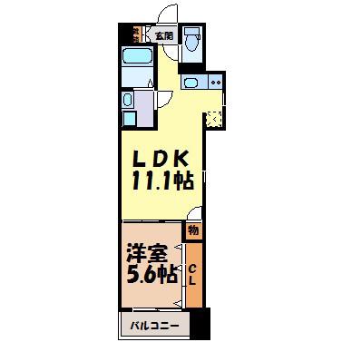 プラージュ大曽根(1LDK/4階)の間取り写真