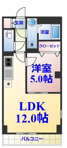 MSパラッゾ(1LDK/2階)の間取り写真