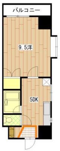 房尾本店1丁目ビル(1DK/8階)の間取り写真