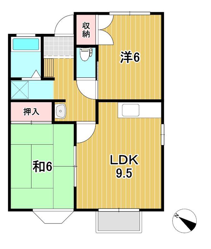 メゾンGM(2LDK/2階)の間取り写真