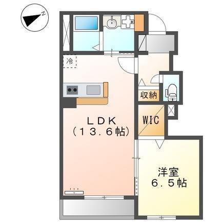 ヴァンベール(1LDK/1階)の間取り写真