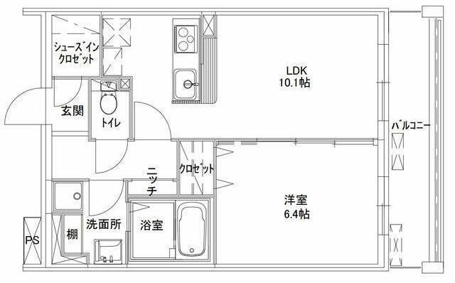 パークホーム元住吉(1LDK/4階)の間取り写真