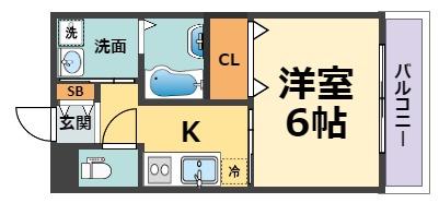 COLABO甲子園 ウエスト(1K/3階)の間取り写真