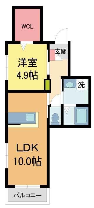 ヘーベルメゾン小松北町(1LDK/3階)の間取り写真