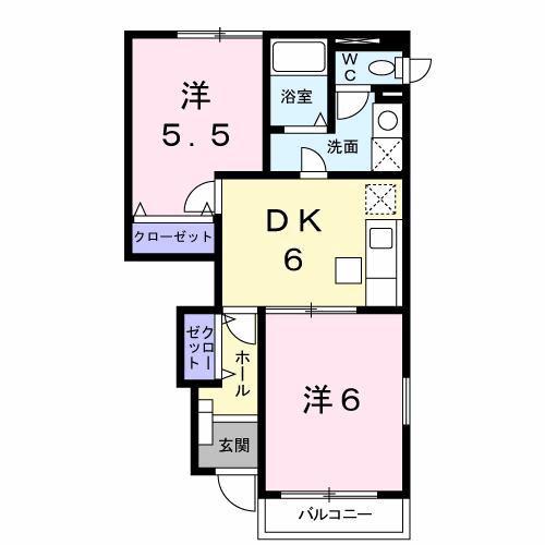 リザイア I(2DK/1階)の間取り写真
