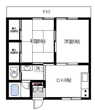 グレイスハイム Ⅰ(2DK/1階)の間取り写真