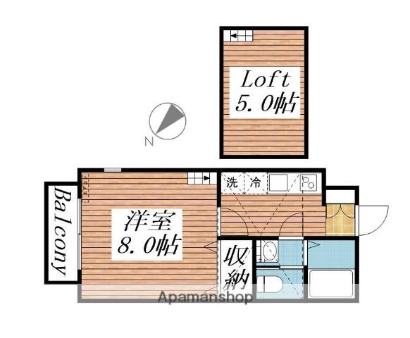 リブレア淵野辺(1K/2階)の間取り写真