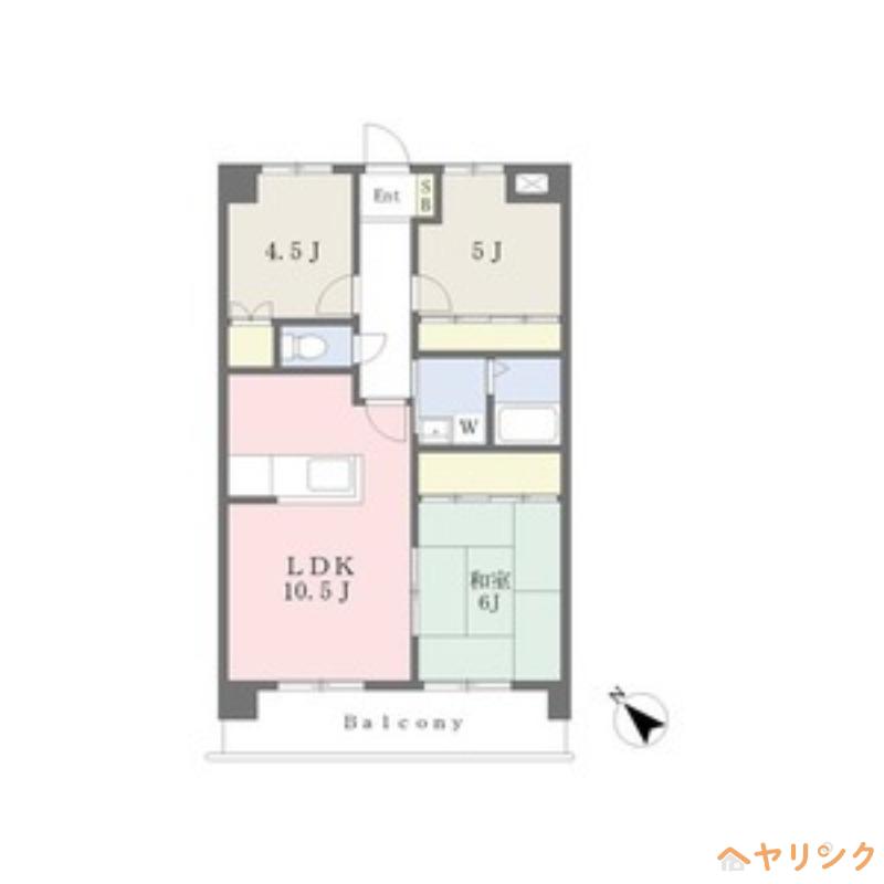 極楽館586(3LDK/4階)の間取り写真