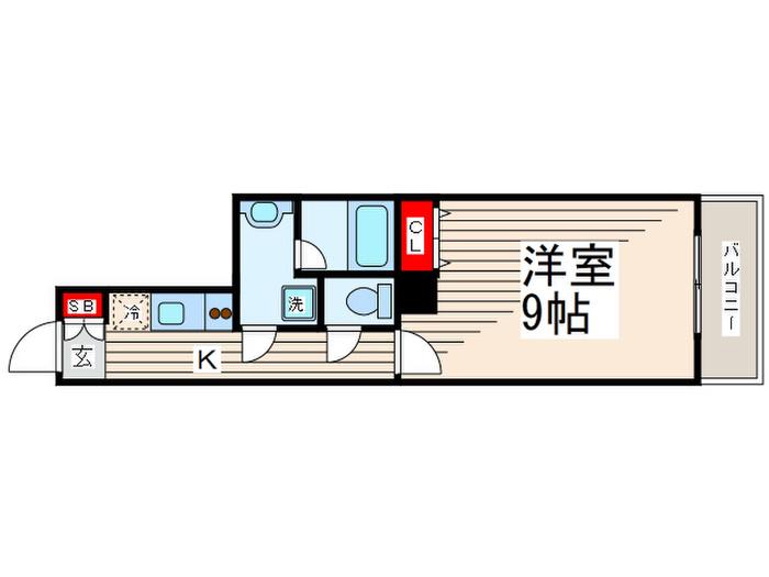 TS GARDEN 葛西(1K/2階)の間取り写真