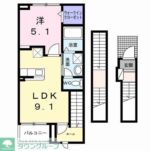 メゾン サブーリュ(1LDK/3階)の間取り写真